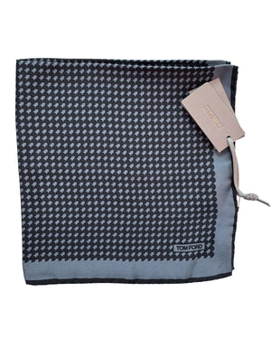 Tom Ford Silk Pocket Square Gray Black Design