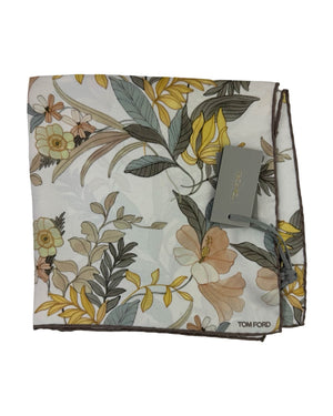 Tom Ford Silk Pocket Square Floral Design