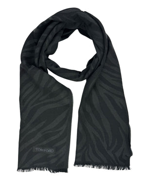 Tom Ford Scarf Black Gray Design - Men Collection