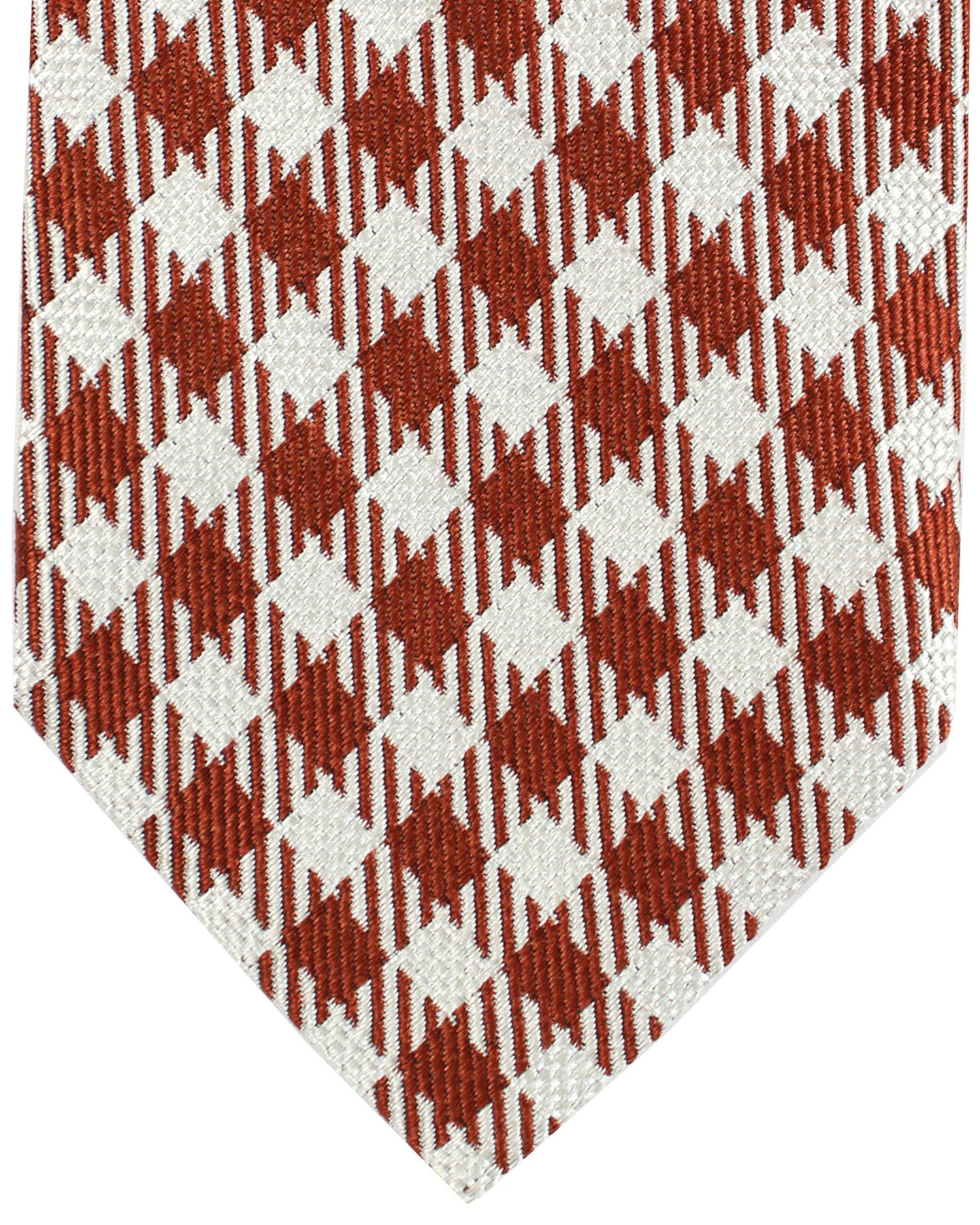 Tom Ford Tie Maroon Silver Gingham