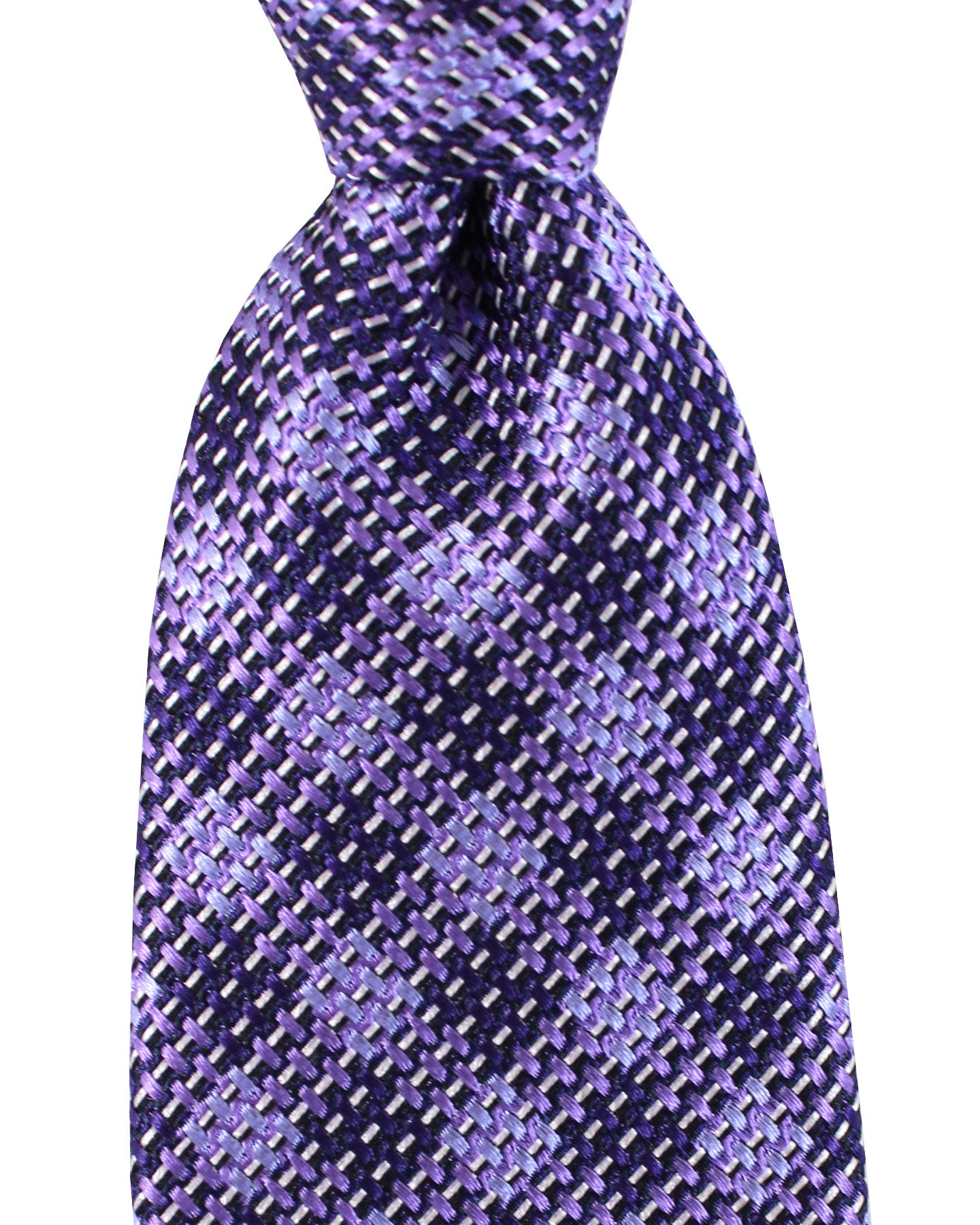 Tom Ford Tie Purple Black Stripes Gingham