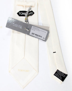 Tom Ford Tie Solid White Pattern
