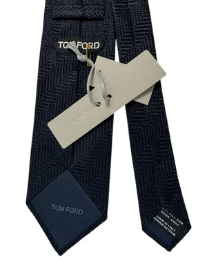 Tom Ford Tie Black Dark Gray Herringbone