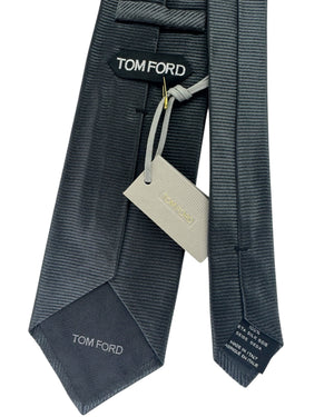 Tom Ford Silk Tie Dark Gray Grosgrain