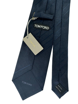 Tom Ford Tie Midnight Blue Stripes - Wide Necktie
