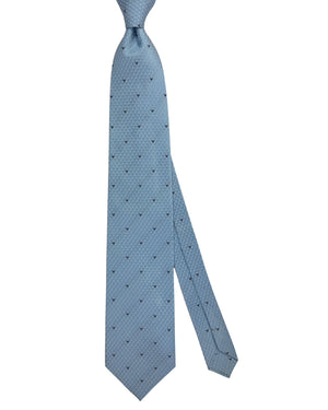 Valextra Silk Tie Sky Blue Design - Luxury Wide Necktie New