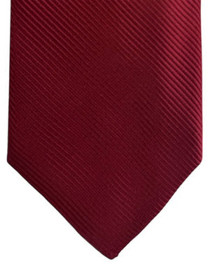 Valextra Silk Tie Solid Maroon Grosgrain - Wide Necktie