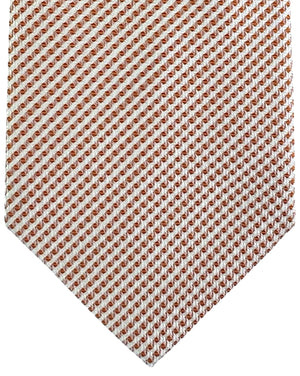 Valextra Silk Tie Fire Red Silver Pattern - Wide Necktie