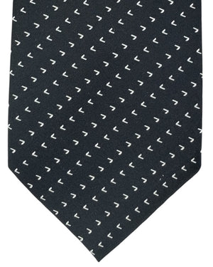 Valextra Silk Tie Black Silver Arrows - Wide Necktie