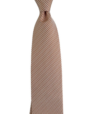 Valextra Silk Tie Rust Orange Silver Pattern - Wide Necktie FINAL SALE