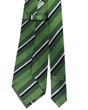Valextra Silk Tie Green & Black Stripe - Wide Necktie
