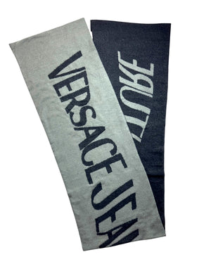 Versace Scarf Gray Black Logo - Versace Jeans Couture SALE