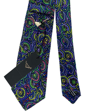 Midnight Blue Lime Yellow Tie