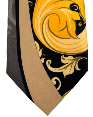Vitaliano Pancaldi Tie Taupe Black Gold Design