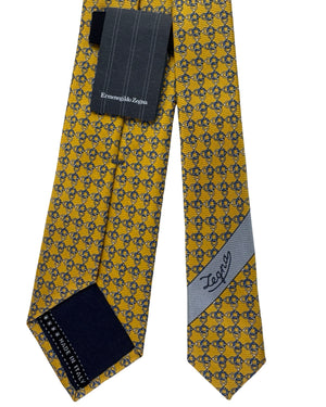 Ermenegildo Zegna Tie Orange Chain Link Pattern