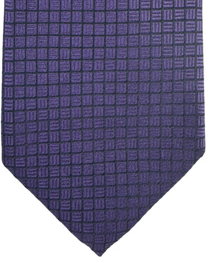 Ermenegildo Zegna Tie Purple Black Grid Pattern