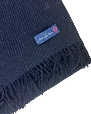 Zegna Throw Blanket Dark Blue - Wool Cashmere