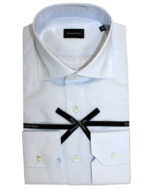 Zegna Dress Shirt Blue Stripes New