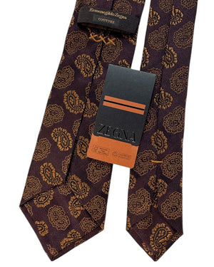 Zegna Tie Couture Brown Paisley