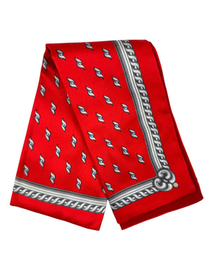Zilli Silk Pocket Square Red Design SALE