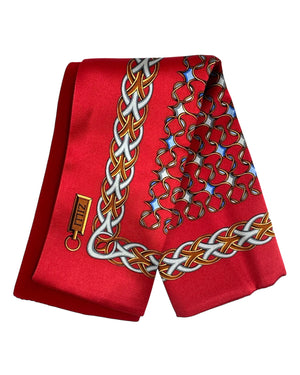 Zilli Silk Pocket Square Red Design BLACK FRIDAY SALE