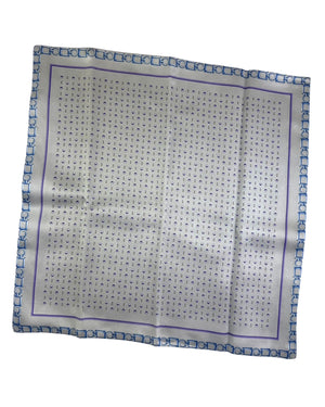 Zilli Pocket Square Gray Purple Gold Chain & Dots