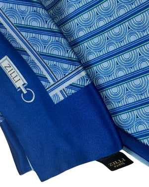 Zilli Pocket Square Royal Blue Design SALE