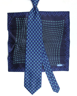Zilli genuine Tie & Matching Pocket Square Set 