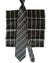 Zilli Tie & Pocket Square Set Black Ivory Gingham Stripes Design