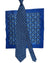 Zilli Silk Tie & Pocket Square Set Dark Blue Blue Geometric Design