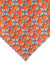 Zilli Silk Tie Orange Gray Geometric Design - Wide Necktie