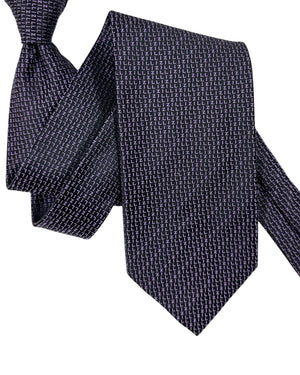 Zilli Tie Black Lilac Logo - Wide Necktie SALE