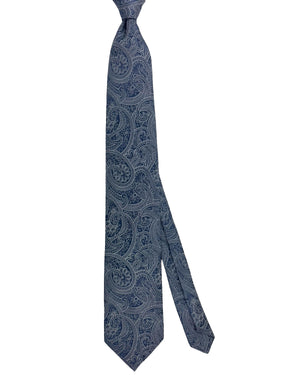 Zilli Tie Midnight Blue Gray Design - Wide Tie