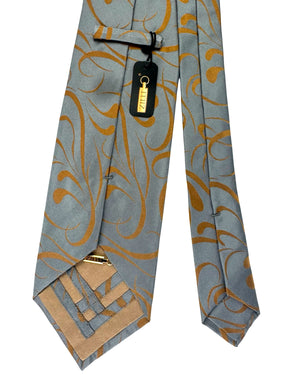 Zilli Tie Gray Olive Swirl - Wide Necktie