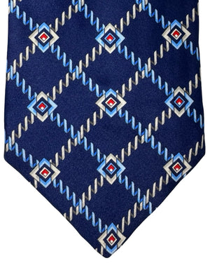Zilli Tie Navy Design - Wide Necktie