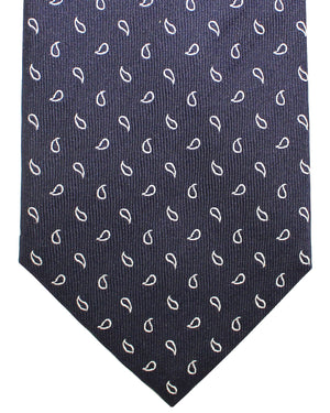 Armani Silk Tie Midnight Blue Paisley