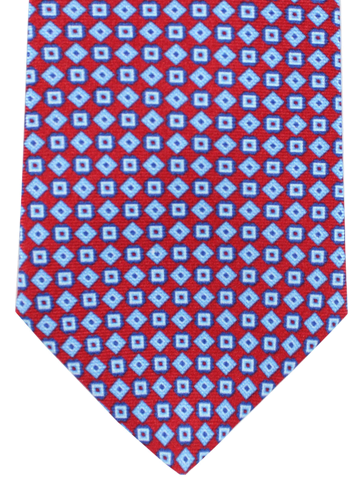 Luigi Borrelli Tie Red Blue Geometric Silk