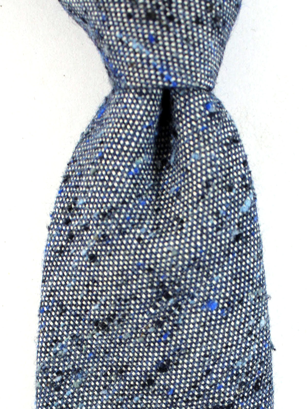 Luigi Borrelli Silk Cotton Tie Gray Royal Blue Design