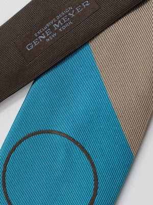 Gene Meyer Tie Large Brown Dot Circle Design