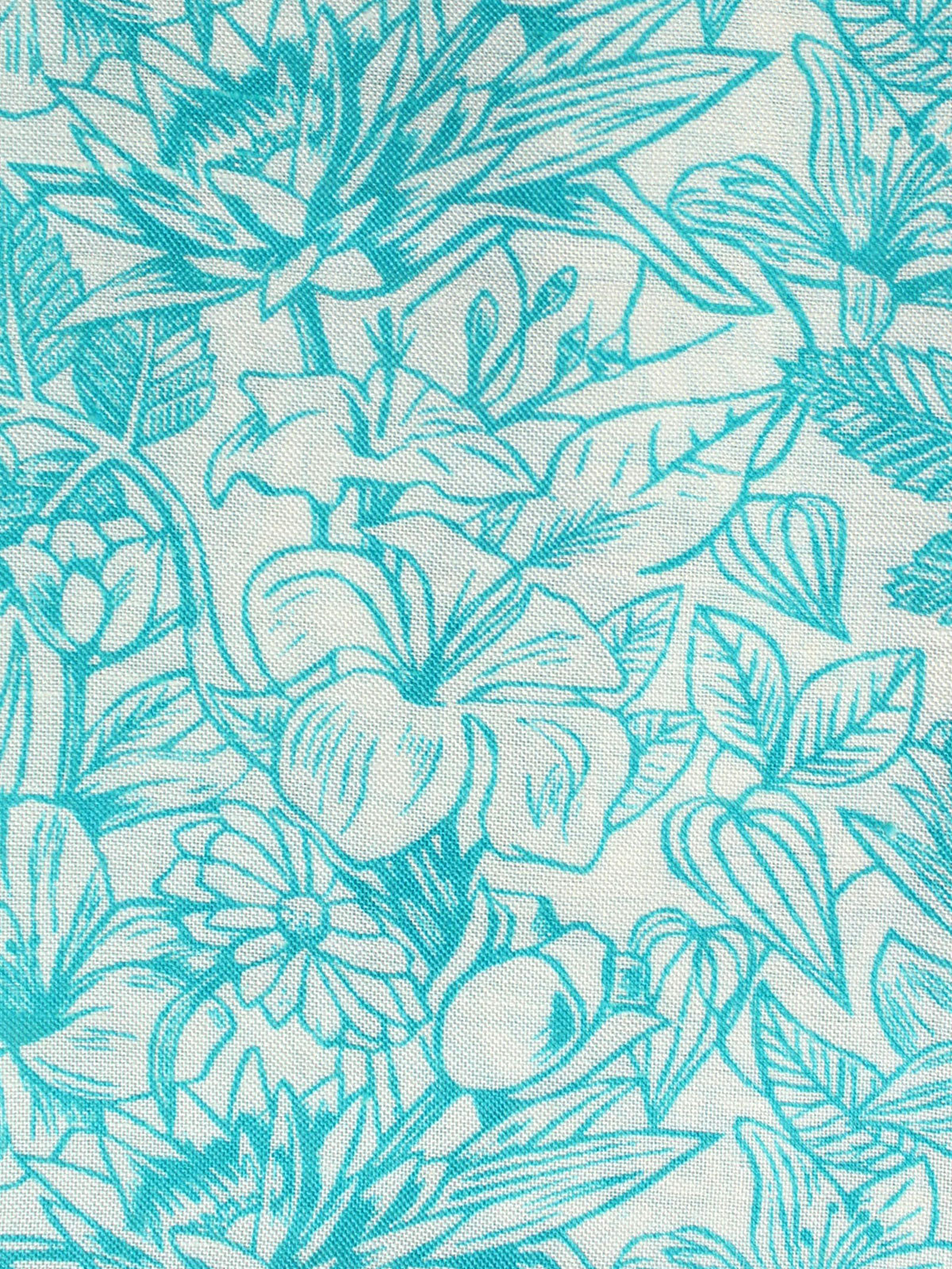 Kiton Scarf Aqua Floral Design Silk