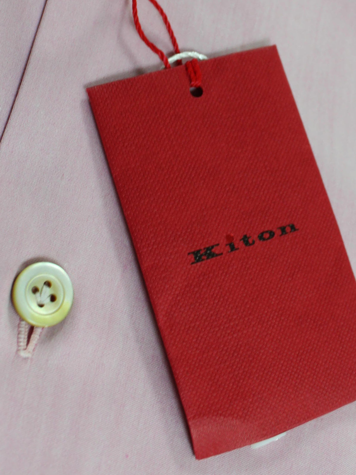 Kiton Dress Shirt Pink Solid Spread Collar 