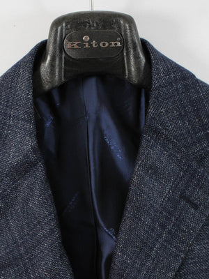 Kiton Vicuna Sport Coat Dark Blue Gray Hanger