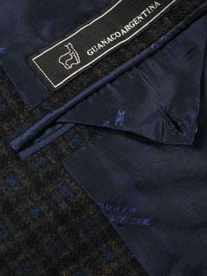 Kiton Guanaco Sport Coat Black Brown Dark Blue Plaid Check EUR 48/ US 38 SALE