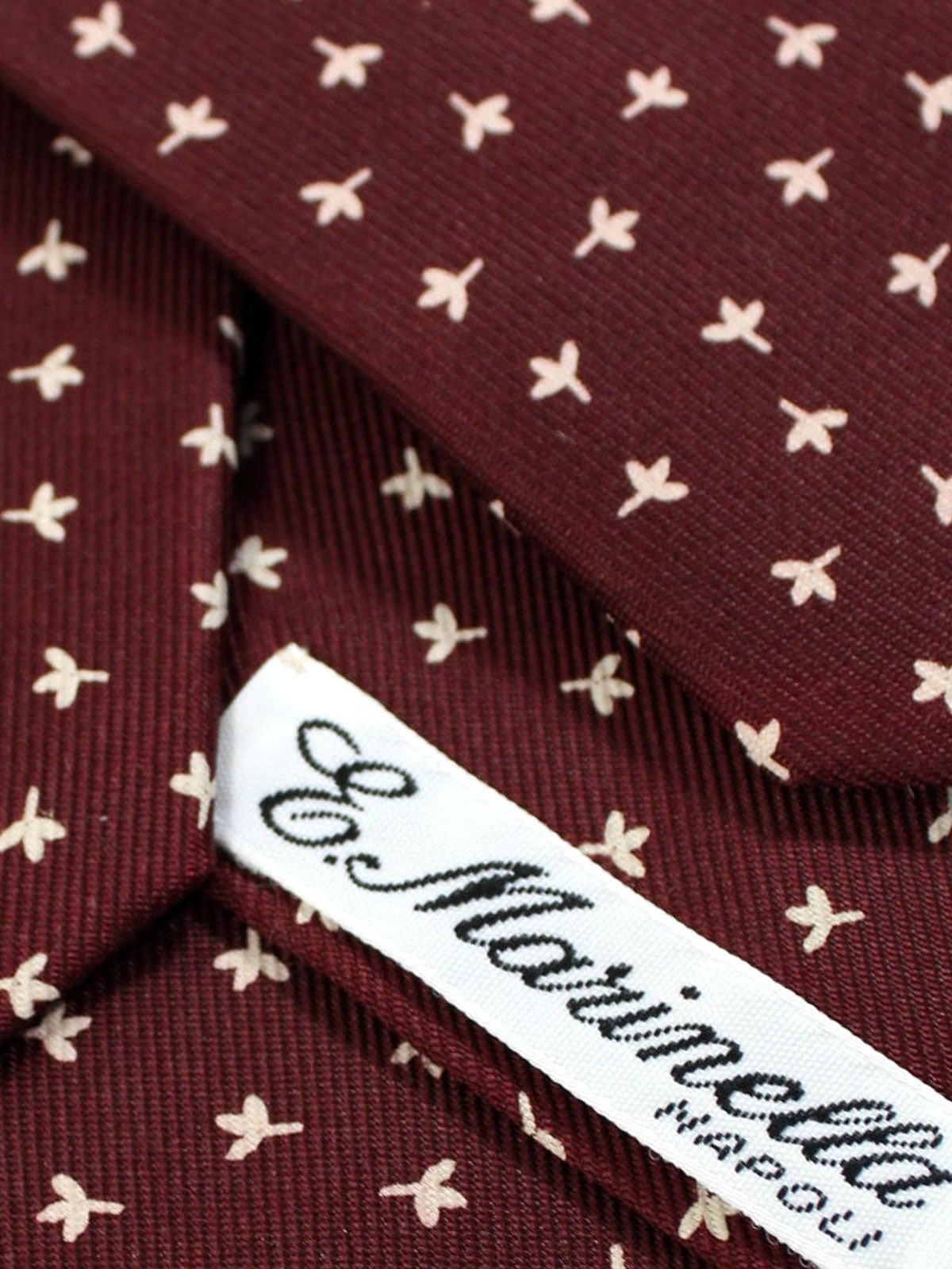 E. Marinella Tie Brown Leaves Design - Wide Necktie