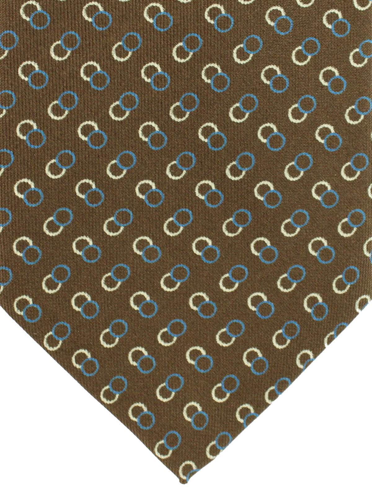 E. Marinella Tie Brown Circles Design - Wide Necktie