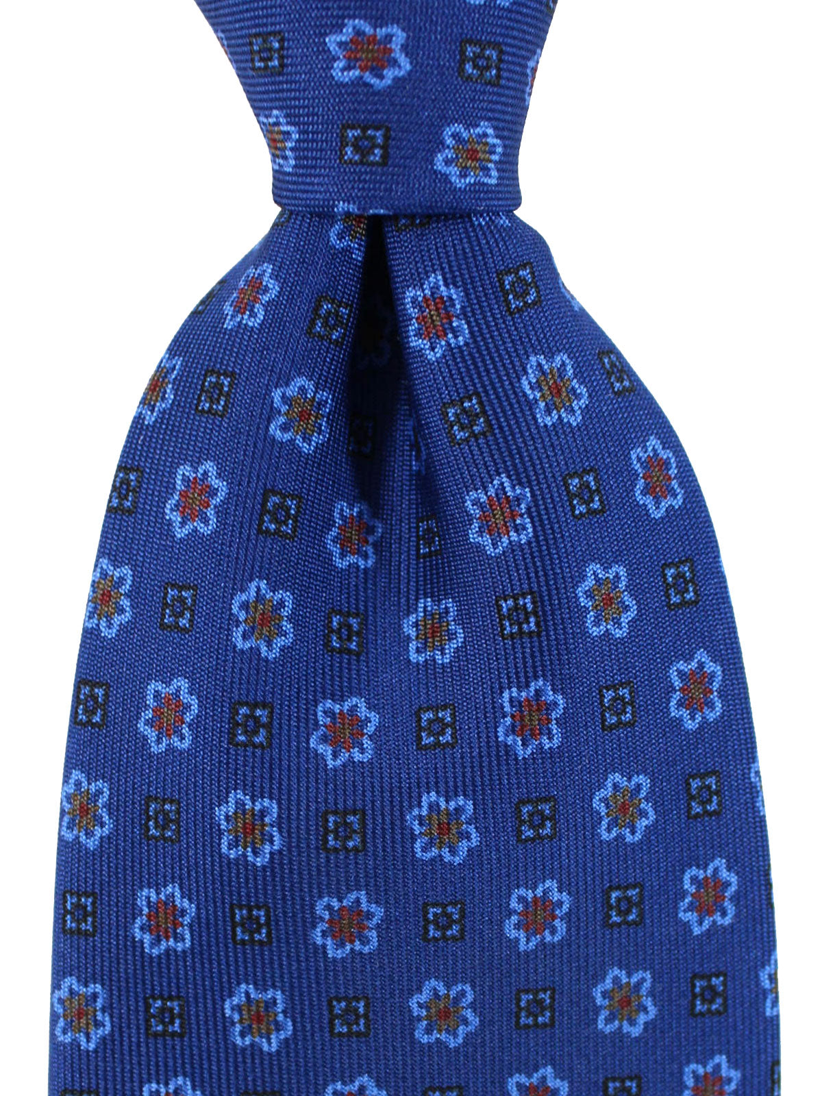 E. Marinella Silk Tie Royal Blue Geometric