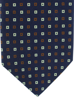 E. Marinella Tie Classic Dark Blue Brown Geometric