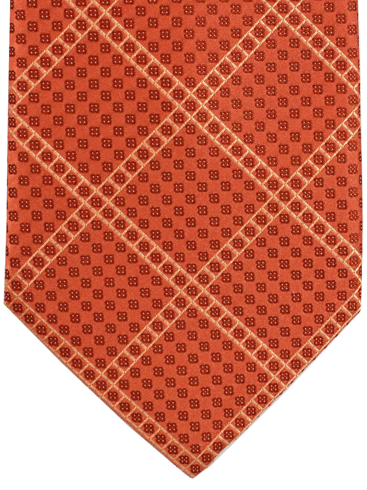 Stefano Ricci Tie Orange Geometric - Wide Necktie