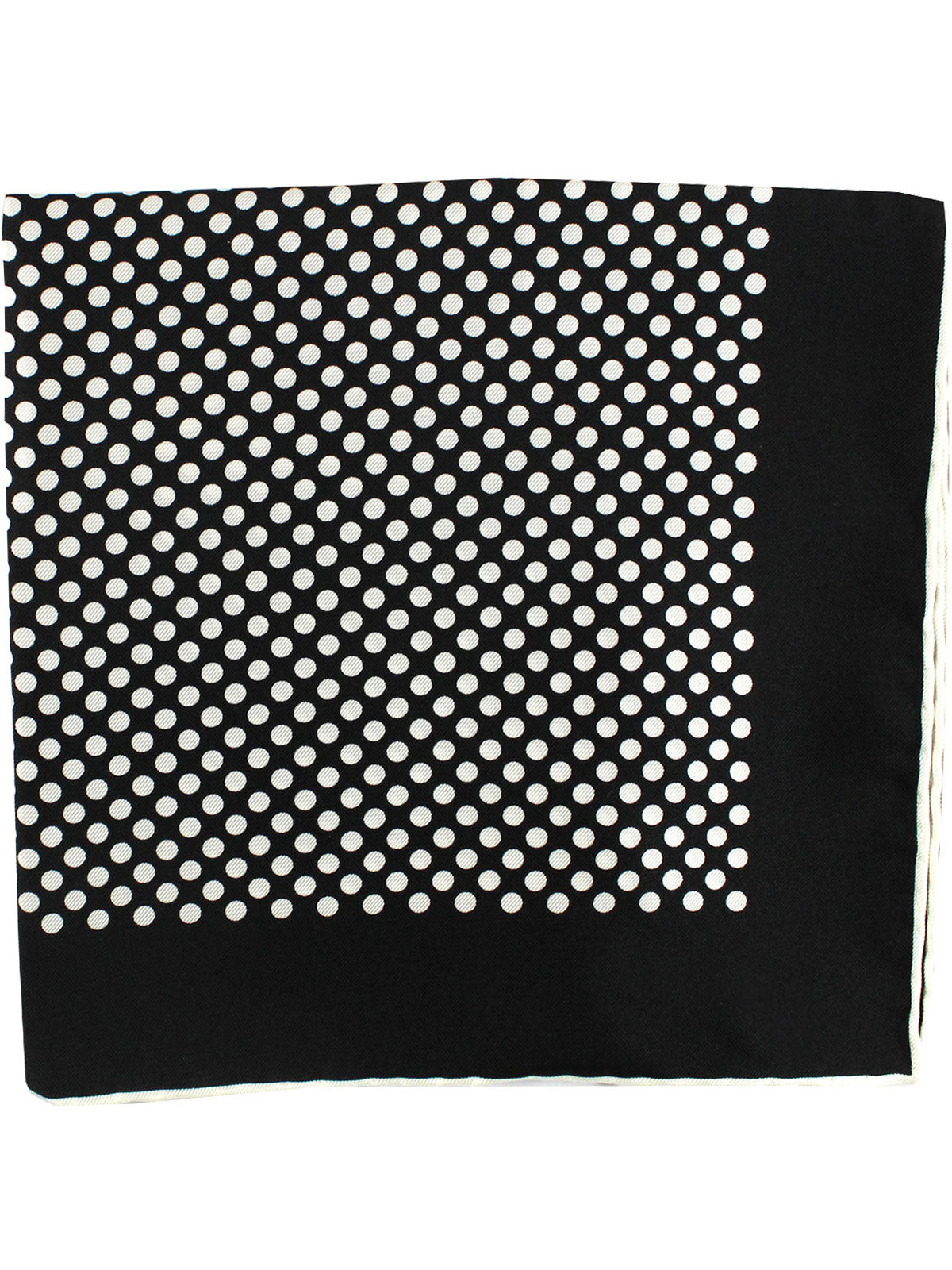 Tom Ford Silk Pocket Square Black White Dots