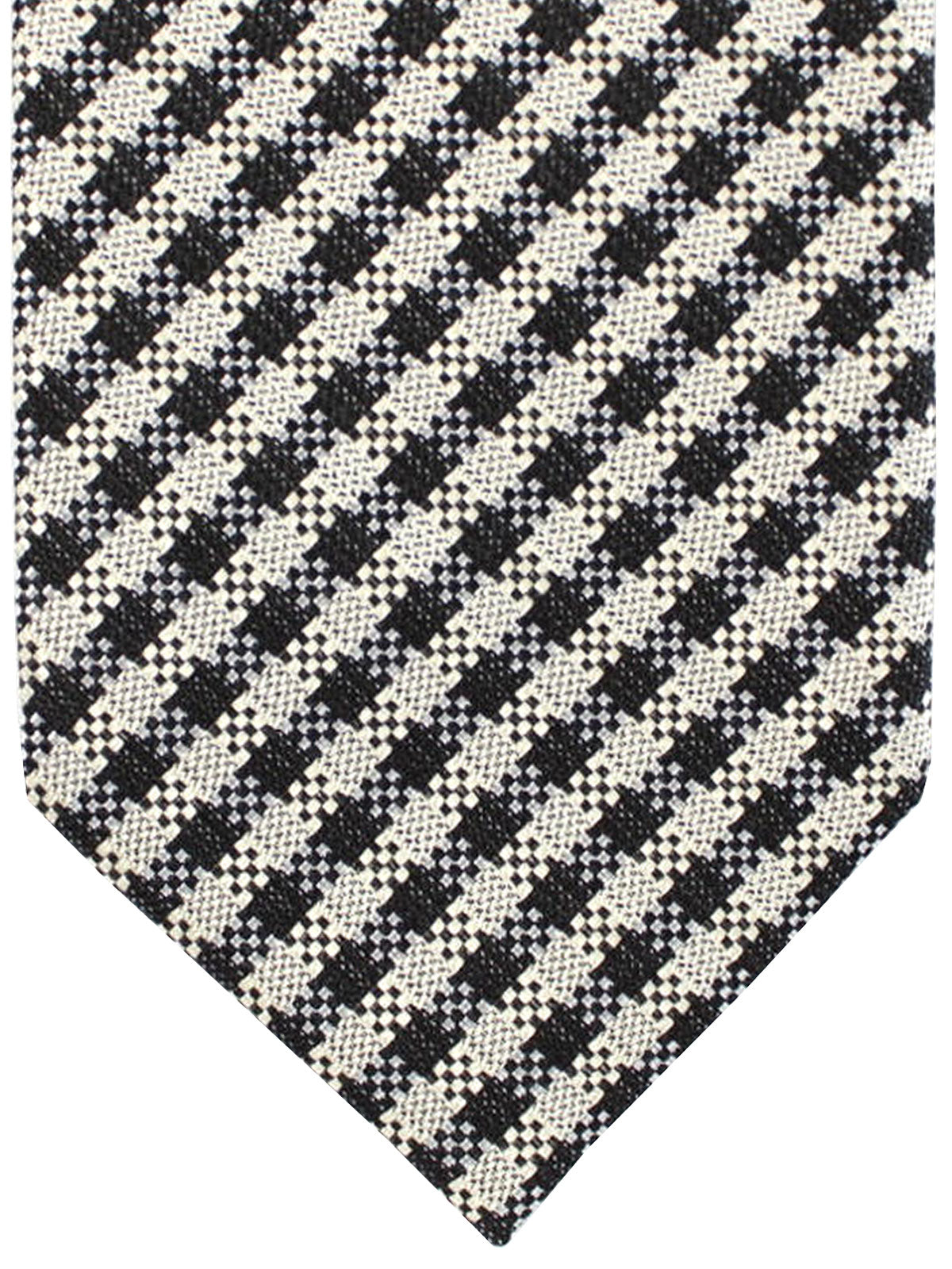 Tom Ford Silk Tie Silver Black Gingham